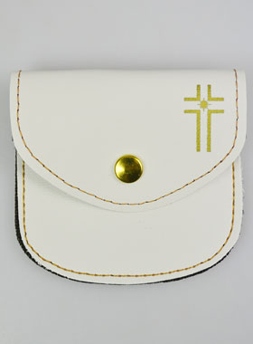 Pochette à Chapelet Blanc - Cuir (pic 1)