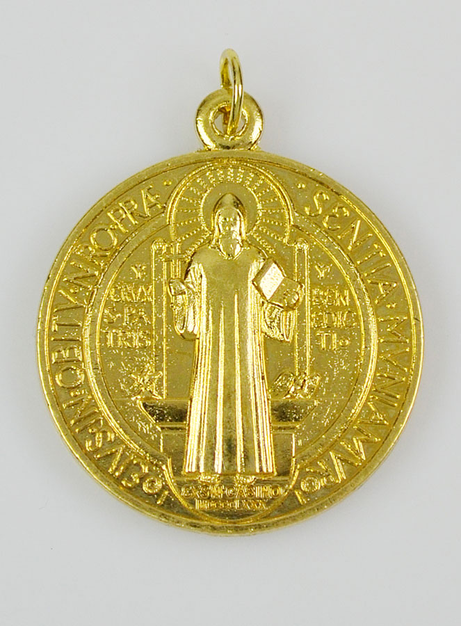 Médaille de Saint Benoit Doré - 30 mm (pic 3)