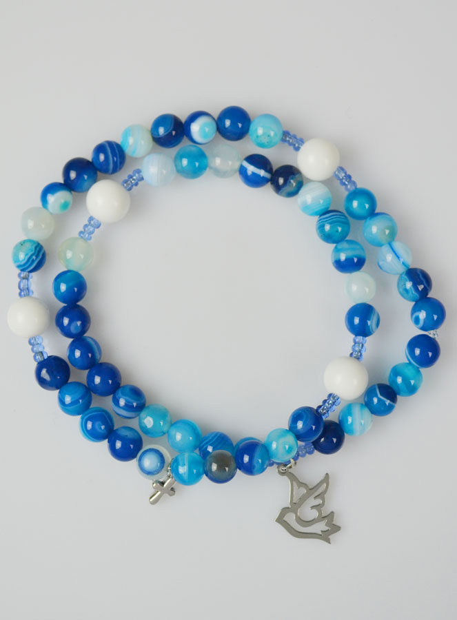 Chapelet en Pierre Naturelle d'Agate - Esprit Saint (pic 1)