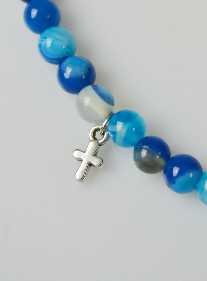 Chapelet en Pierre Naturelle d'Agate - Esprit Saint (pic 4)
