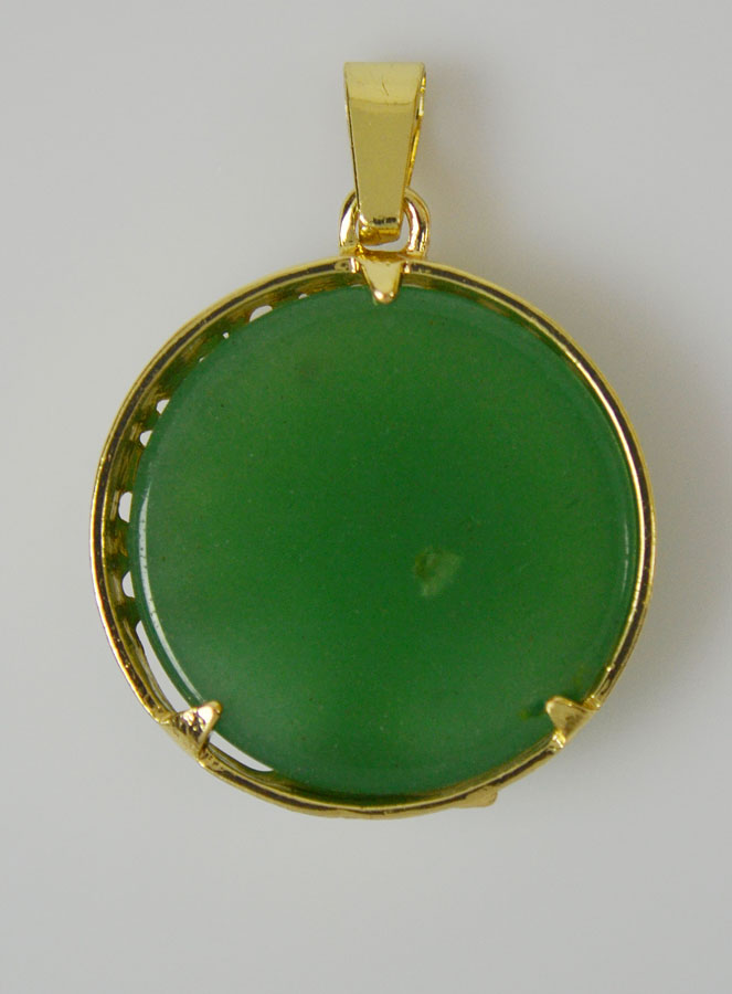 Pendentif Arbre de Vie & Pierre d'Aventurine - Doré (pic 4)
