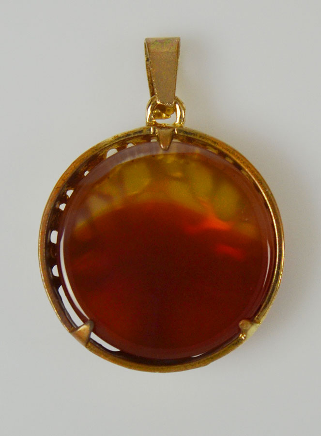 Pendentif Arbre de Vie & Pierre de Cornaline - Doré (pic 4)