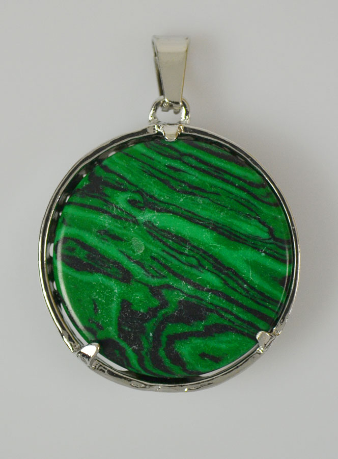 Pendentif Arbre de Vie & Pierre de Malachite - Argenté (pic 4)