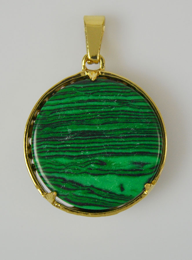 Pendentif Arbre de Vie & Pierre de Malachite - Doré (pic 4)