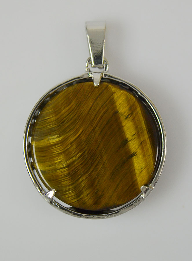Pendentif Arbre de Vie & Pierre Oeil de Tigre - Argenté (pic 4)