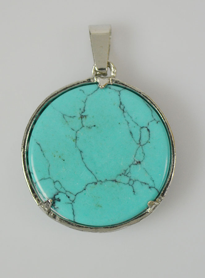 Pendentif Arbre de Vie & Pierre de Turquoise - Argenté (pic 4)