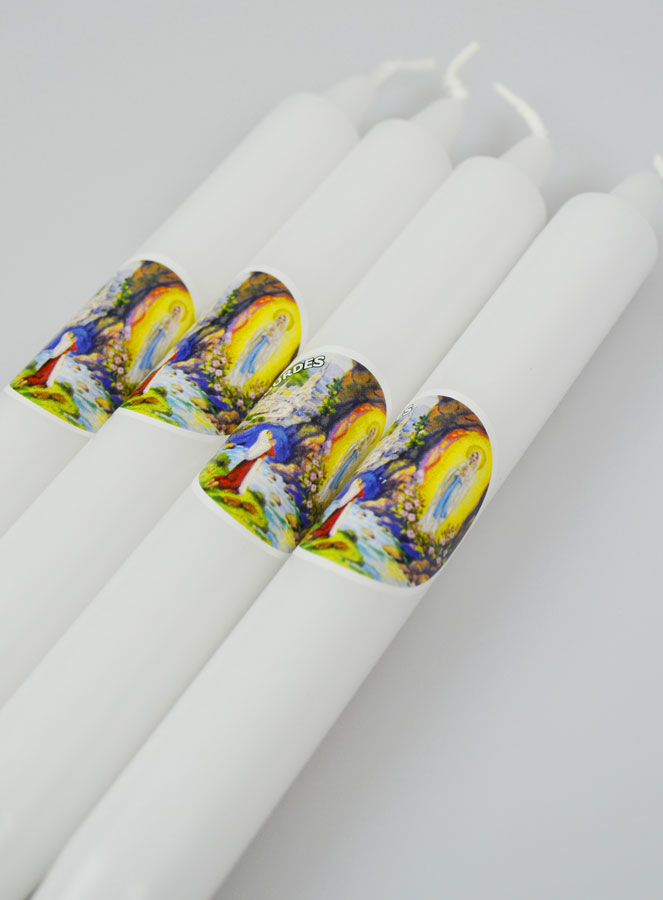 Coffret Cadeau 4 Cierges de Lourdes avec Prière de Lourdes (pic 4)