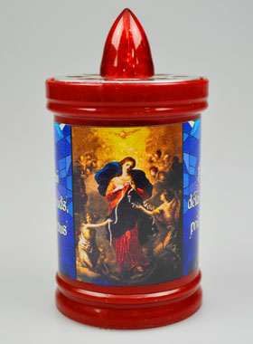 Bougie de Cimetière Rouge - Marie qui Défait les Noeuds - 60 jours (pic 1)