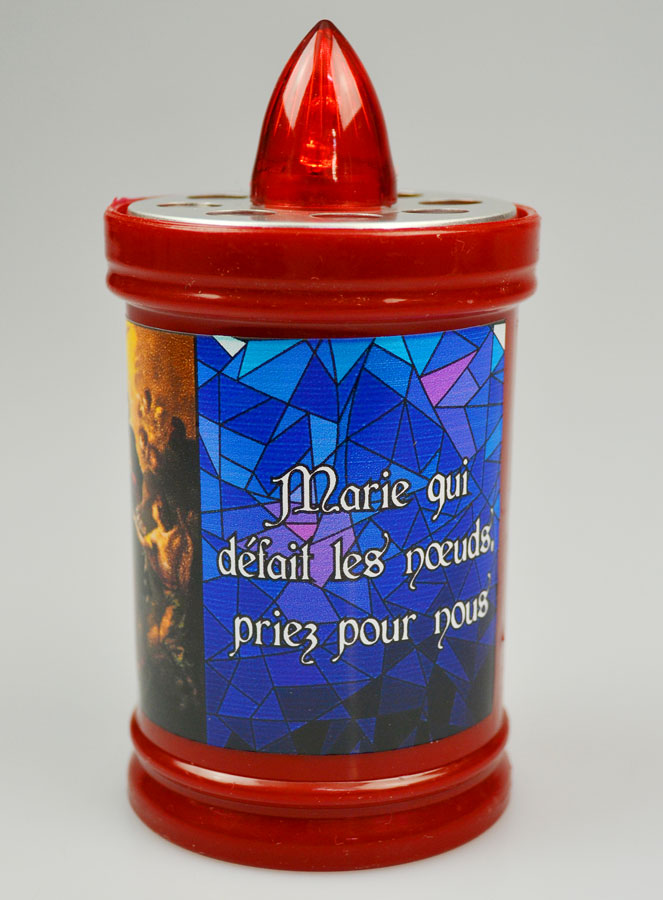 Bougie de Cimetière Rouge - Marie qui Défait les Noeuds - 60 jours (pic 3)