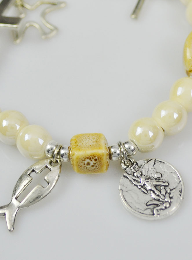Bracelet Religieux - Médaille Saint Michel et Croix (pic 4)