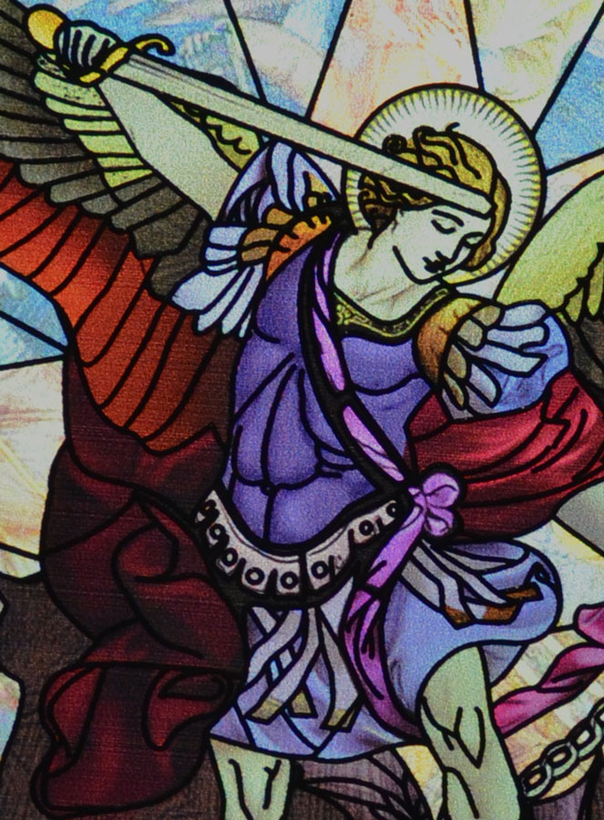 Icône Vitrail en Verre de Saint Michel - 12cm (pic 4)