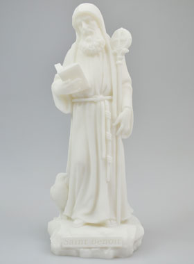Statue de Saint Benoît en Albâtre - 19cm (pic 1)