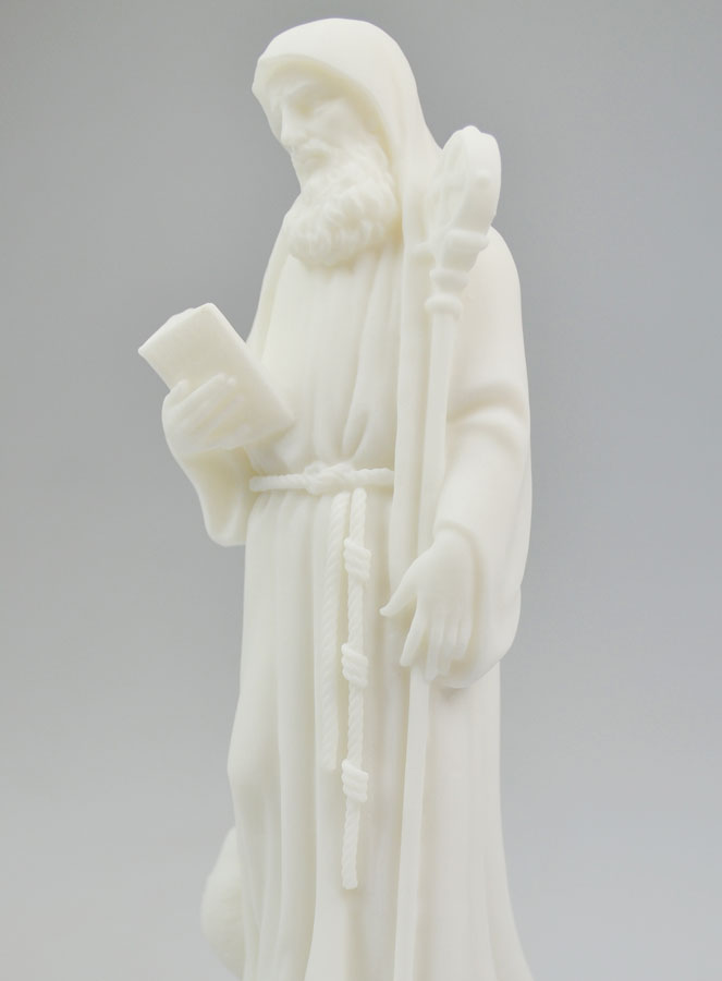 Statue de Saint Benoît en Albâtre - 19cm (pic 3)