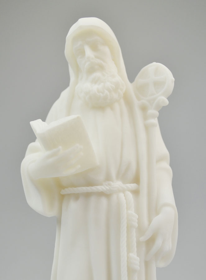 Statue de Saint Benoît en Albâtre - 19cm (pic 4)
