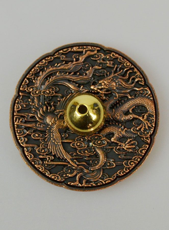 Porte Encens Dragon & Phoenix - Cuivre (pic 2)