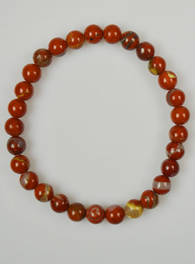 Bracelet en Pierres Naturelles de Jaspe Rouge - 6mm (pic 1)