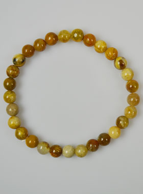 Bracelet en Pierre Naturelle de Corail Fossile - 6mm (pic 1)