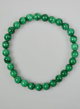 Bracelet en Pierres Naturelles de Malachite AA - 6mm (pic 1)