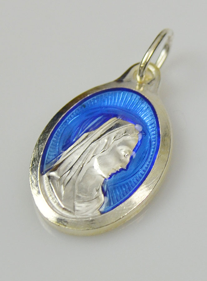 Médaille Vierge Marie Argentée - 25mm (pic 3)