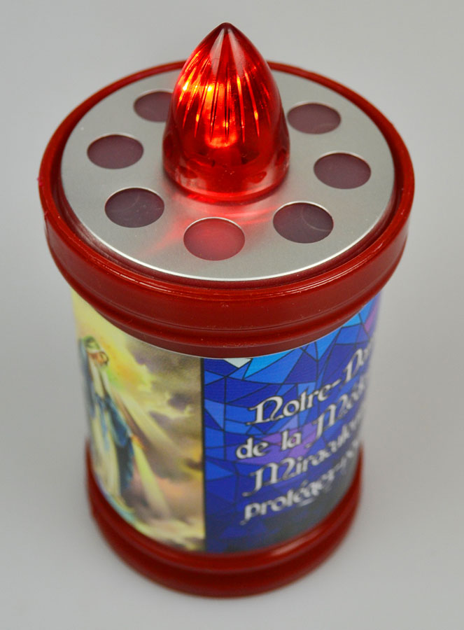 Bougie de Cimetière Rouge Vierge Miraculeuse - 60 jours (pic 4)