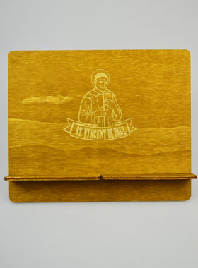 Pupitre Lutrin pour Bible - Gravé St Vincent de Paul (pic 1)