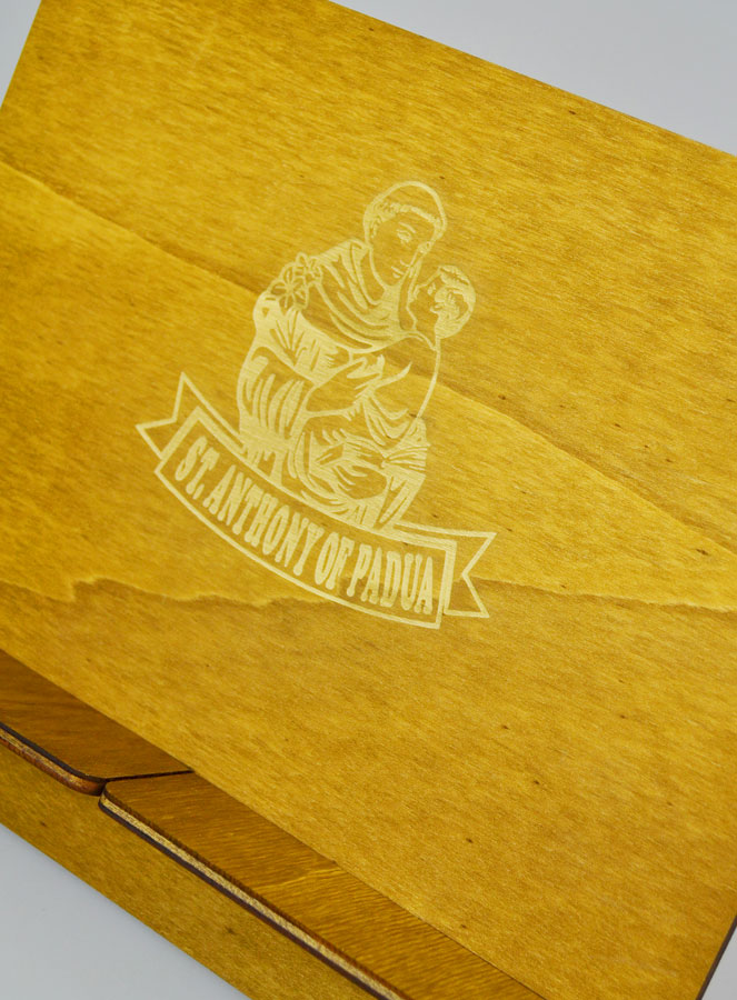 Pupitre Lutrin pour Bible - Gravé St Antoine de Padoue (pic 3)