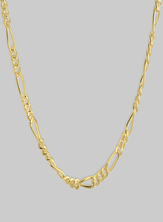 Chaine Plaqué Or 40 cm - Maille Figaro 2,2mm (pic 1)