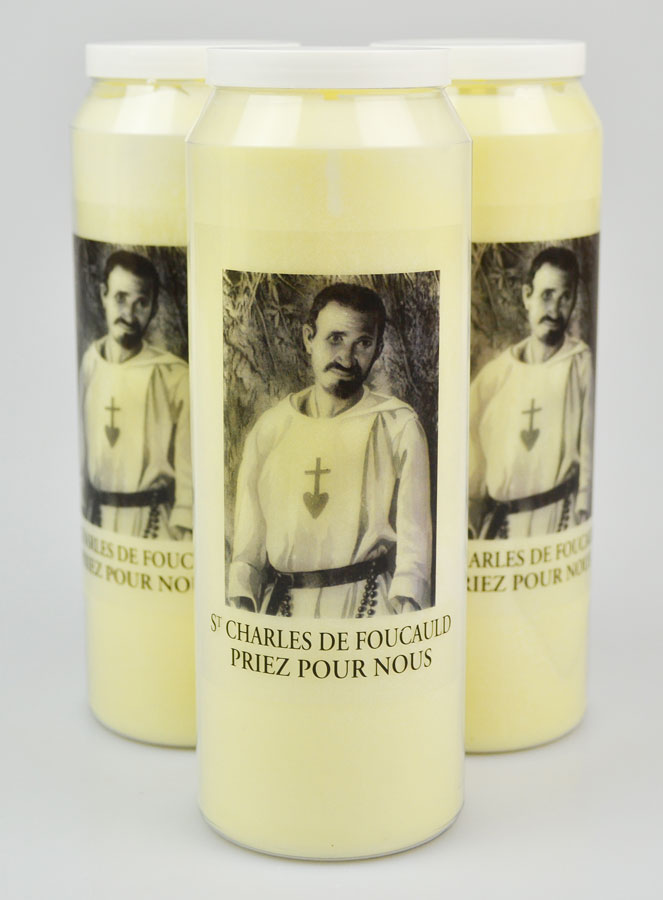 3 Bougies de Neuvaine Saint Charles de Foucauld - 17.5cm (pic 1)