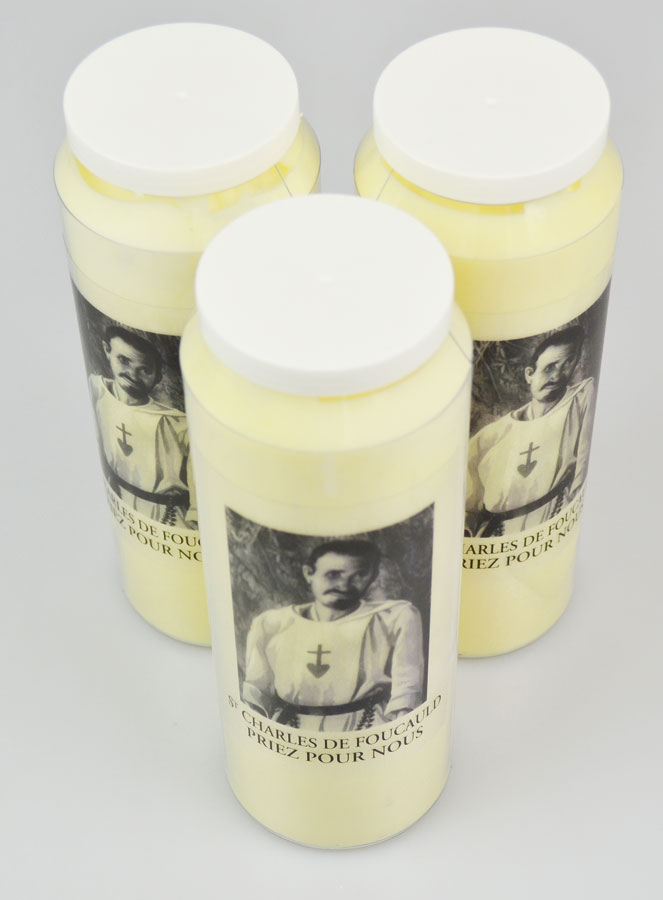 3 Bougies de Neuvaine Saint Charles de Foucauld - 17.5cm (pic 3)