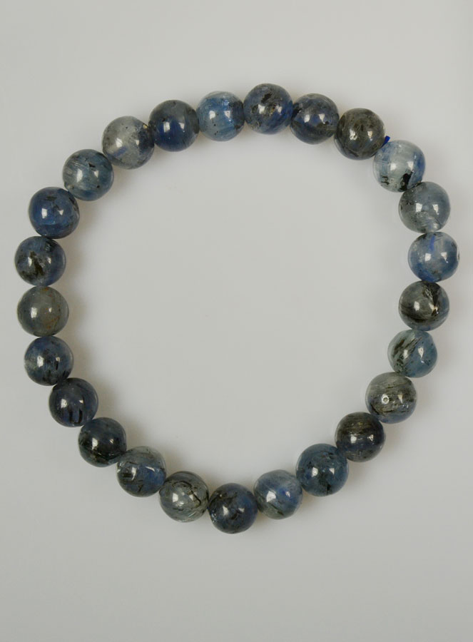Bracelet en Pierre Naturelle de Cyanite Bleue - 6mm (pic 2)