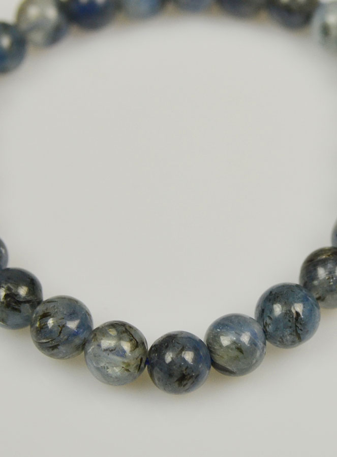Bracelet en Pierre Naturelle de Cyanite Bleue - 6mm (pic 4)