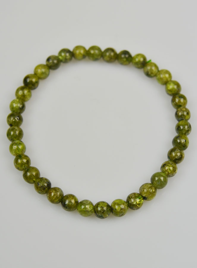 Bracelet en Pierres Naturelles de Peridot - 6mm (pic 3)