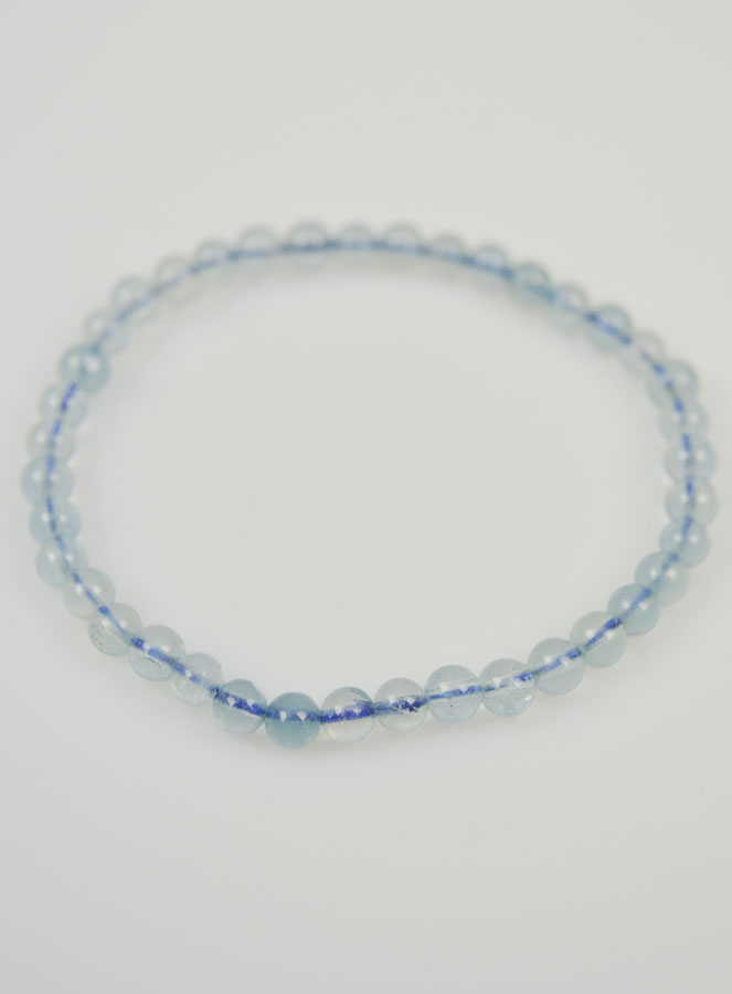 Bracelet en Pierres Naturelles d'Aigue Marine AA - 4mm (pic 3)