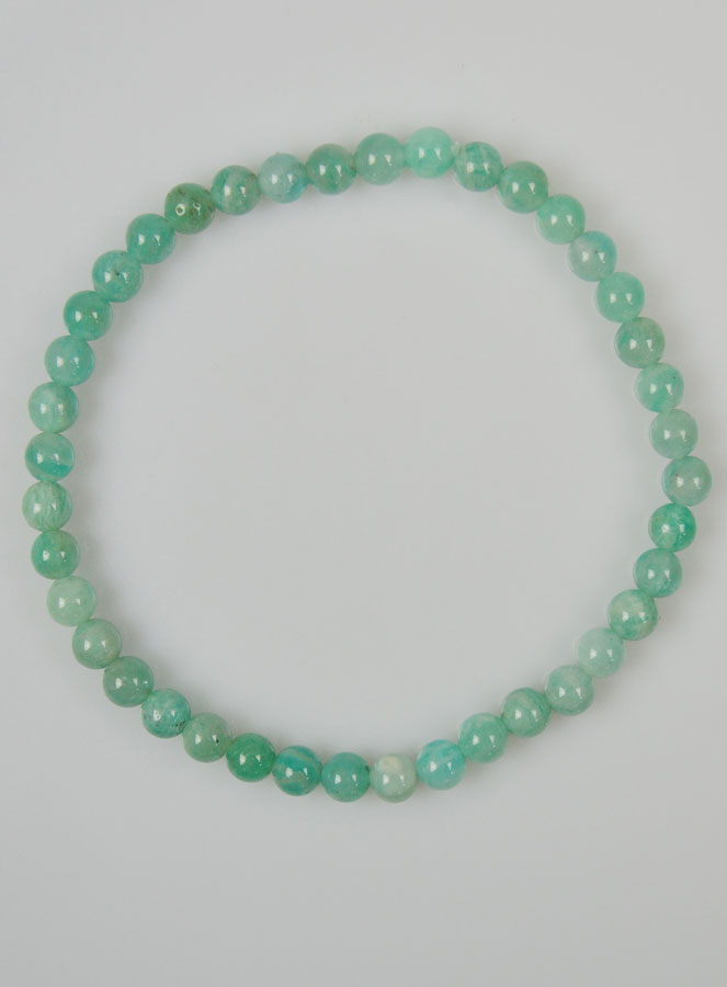 Bracelet en Pierre Naturelle d'Amazonite de Russie AA - 4mm (pic 2)