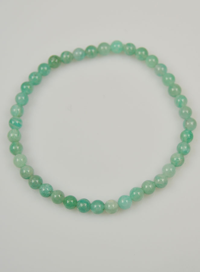Bracelet en Pierre Naturelle d'Amazonite de Russie AA - 4mm (pic 3)