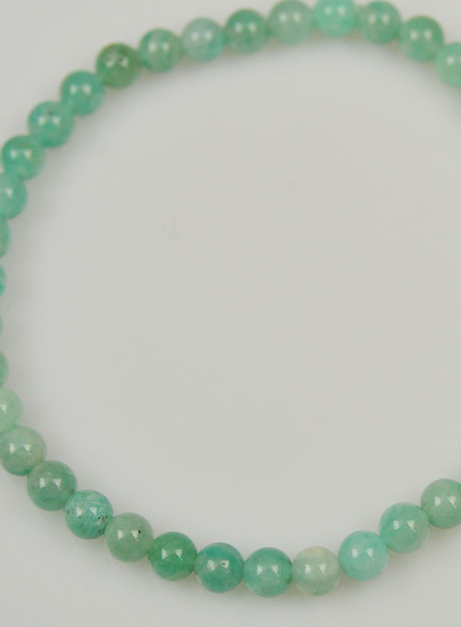 Bracelet en Pierre Naturelle d'Amazonite de Russie AA - 4mm (pic 4)