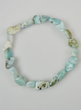 Bracelet en Pierre Naturelle Roulée de Larimar (pic 1)