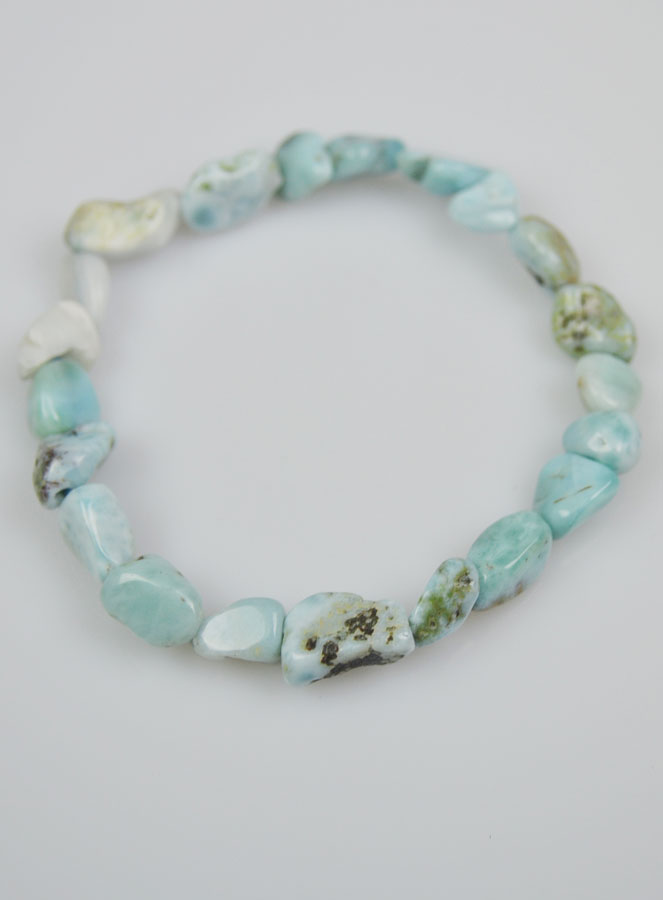 Bracelet en Pierre Naturelle Roulée de Larimar (pic 3)