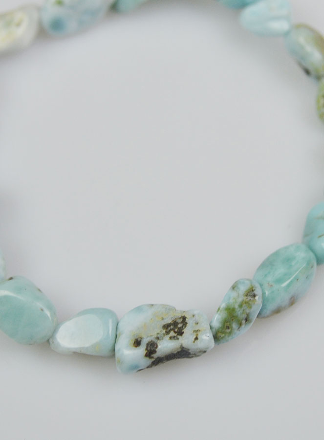 Bracelet en Pierre Naturelle Roulée de Larimar (pic 4)