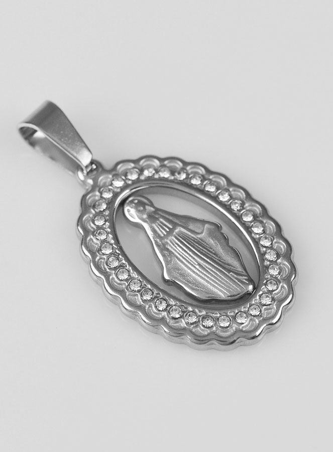 Médaille Miraculeuse Argentée & Strass (pic 3)