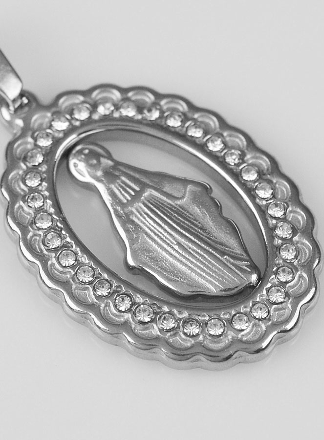 Médaille Miraculeuse Argentée & Strass (pic 4)