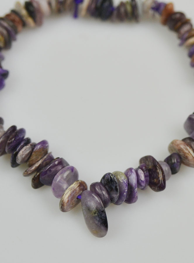 Bracelet en Pierres Naturelles de Charoïte - Chips AA (pic 4)
