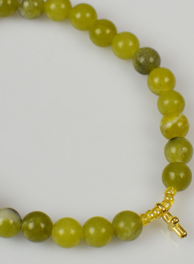 Bracelet Religieux en Pierre Naturelle de Jade Vert & Croix (pic 4)