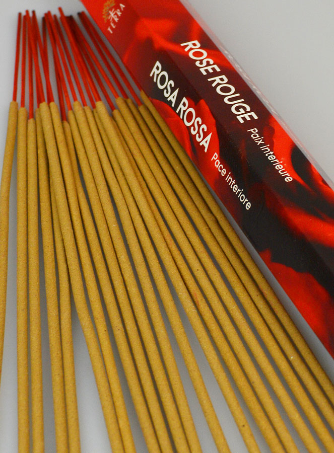 Encens en Bâtonnets Rose Rouge 20g - Sans Charbon (pic 3)