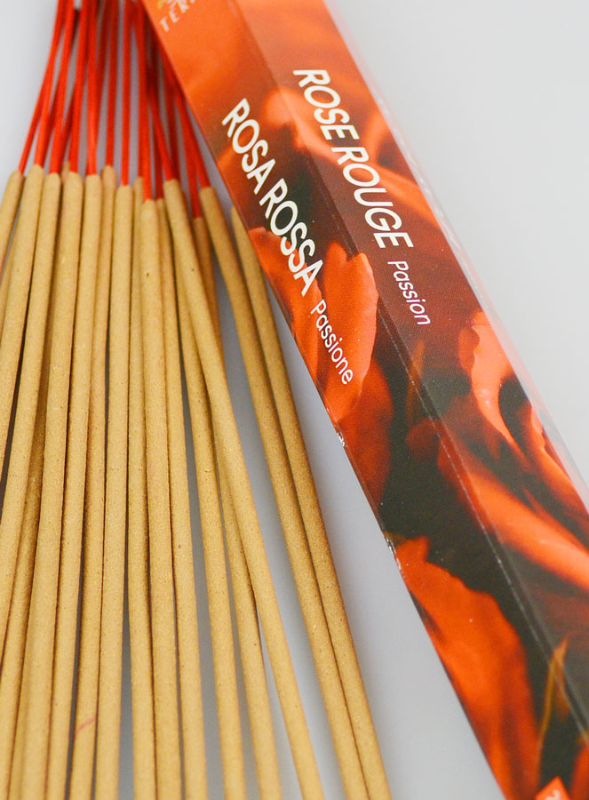Encens en Bâtonnets Rose Rouge 20g - Sans Charbon (pic 4)