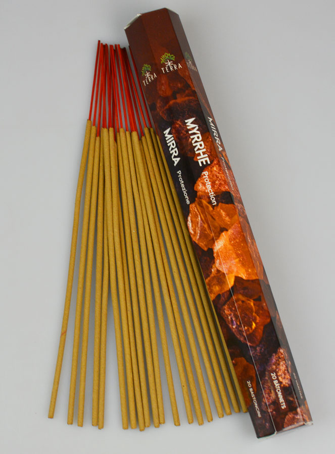Encens en Bâtonnets Myrrhe 20g - Sans Charbon (pic 1)