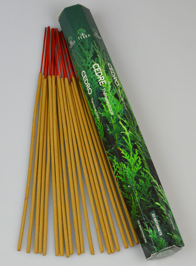 Encens en Bâtonnets Cèdre 20g - Sans Charbon (pic 1)