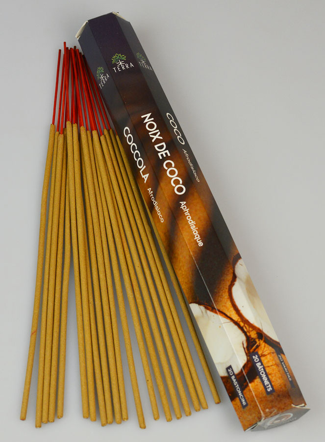 Encens en Bâtonnets Noix de Coco 20g - Sans Charbon (pic 1)
