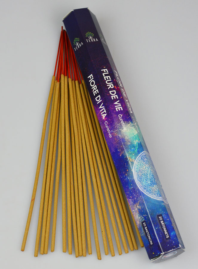 Encens en Bâtonnets Fleur de Vie 20g - Sans Charbon (pic 1)
