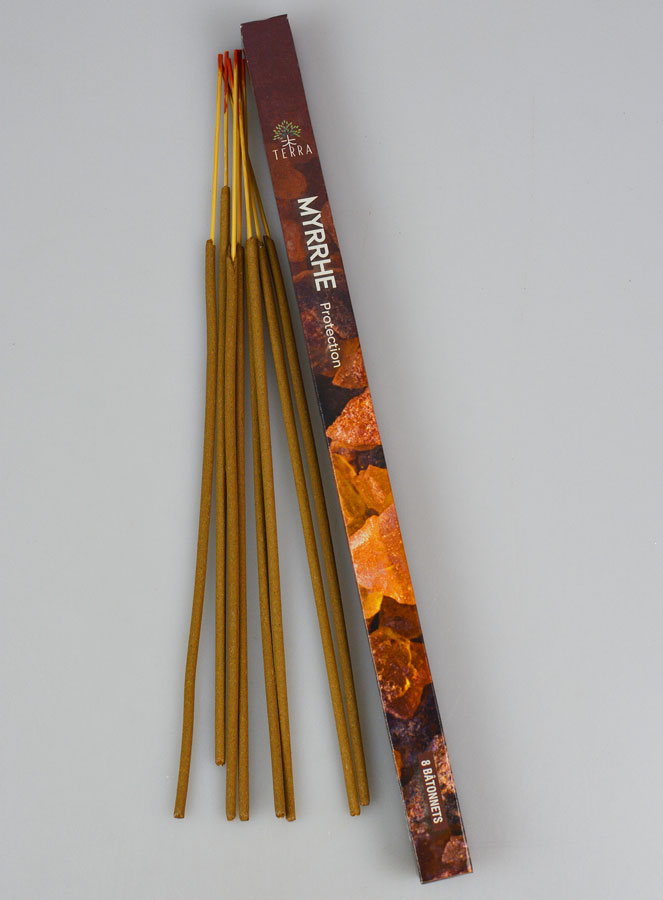 Encens en Bâtonnets Myrrhe 12g - Sans Charbon (pic 1)